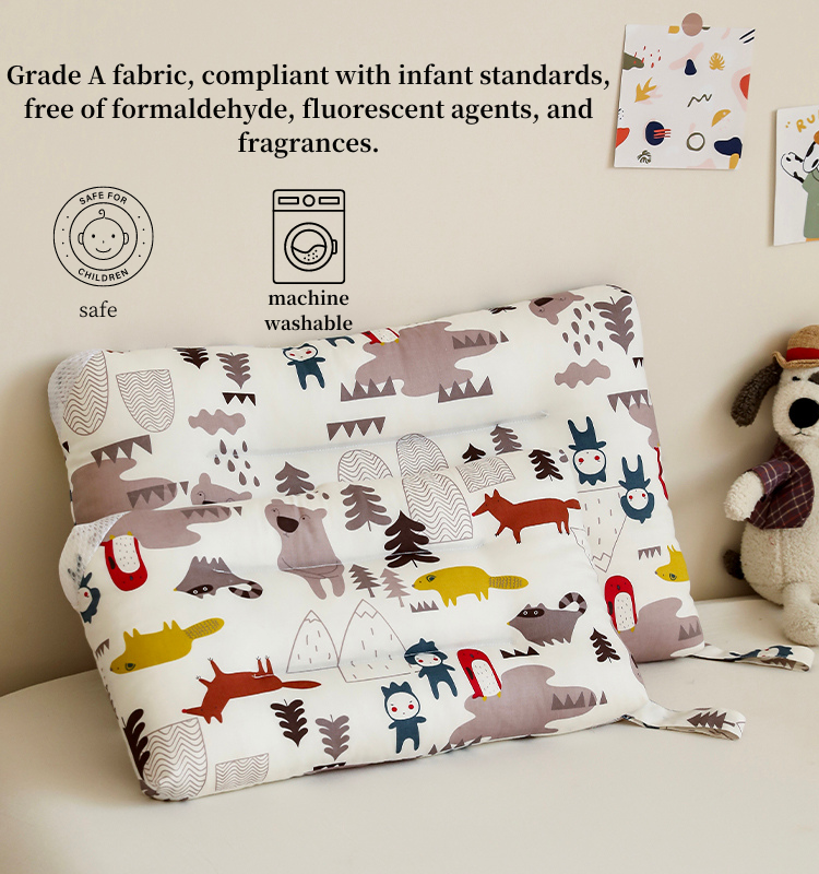 Childrens Washable Organic Cotton Pillow-Forest Party(图2)